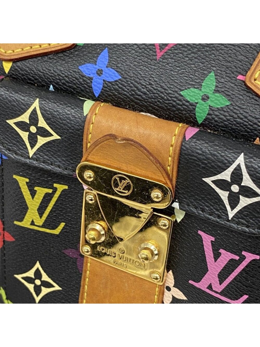 Louis Vuitton Handbag Monogram Multicolor Speedy 30 Noir - Picture 9 of 10